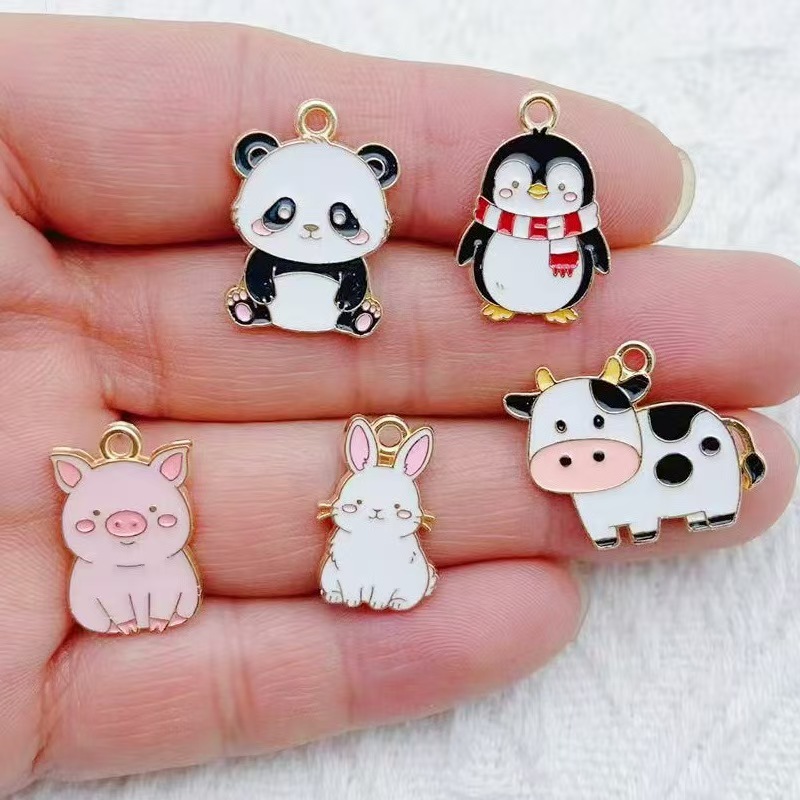 Jewelry Making Pendants - 10 szt. Kreskówkowe Pingwiny Pandy DIY