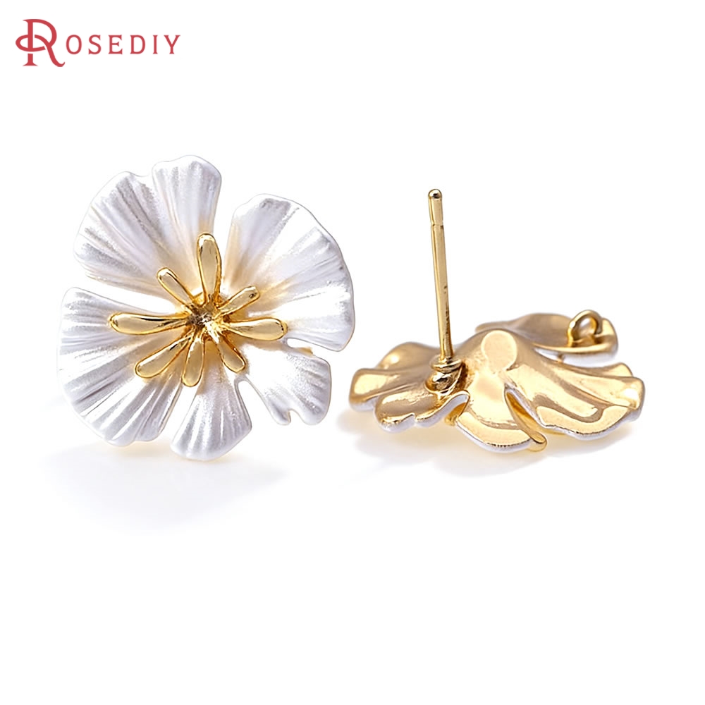 Jewelry Making Metal - Kolczyki sztyfty w kształcie kwiatów z