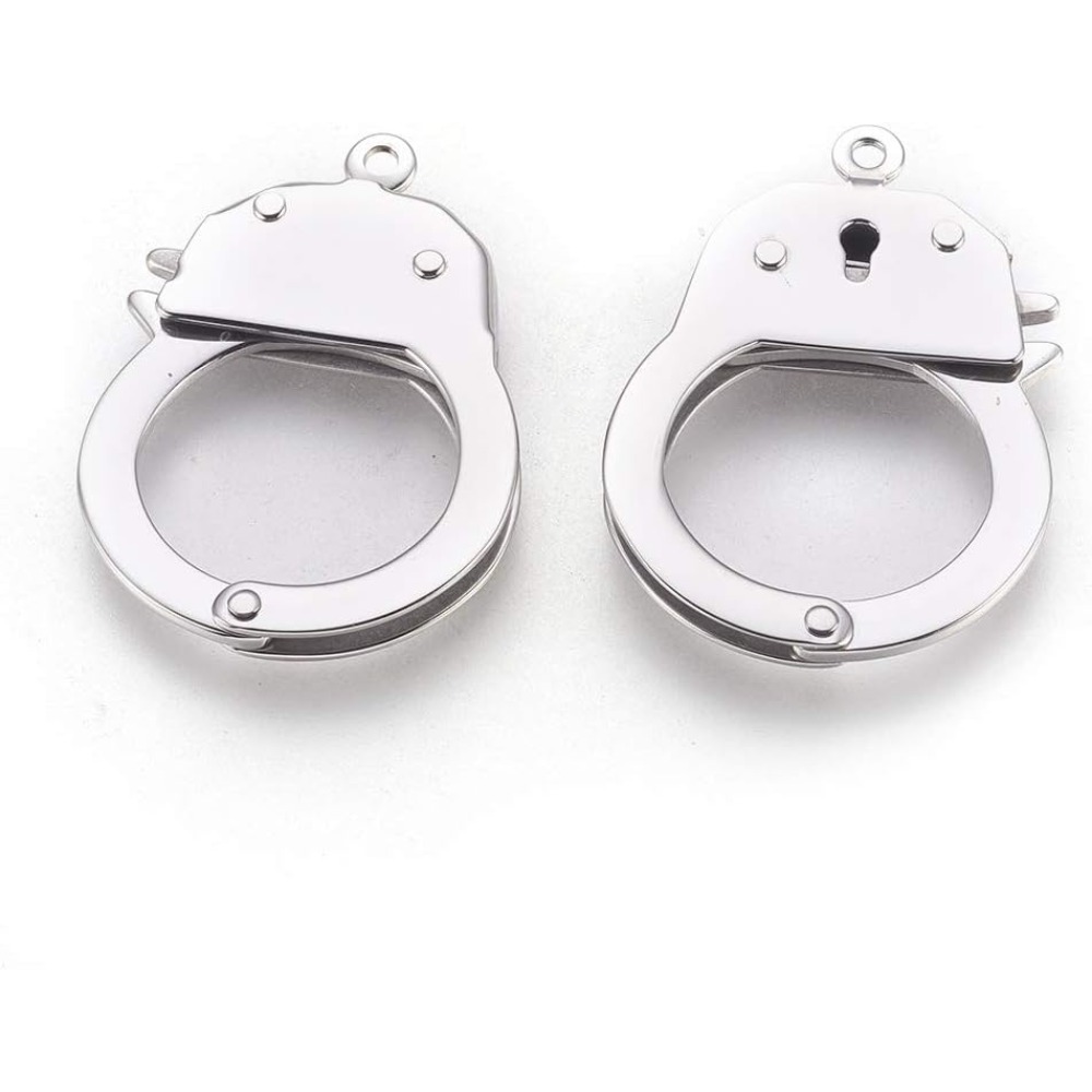 Jewelry Making Charms - 1 szt. Stalowe kajdanki z zapięciem,