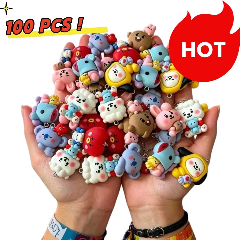 Jewelry Making Charms - 7 szt. BT21 Żywiczne Charmsy z