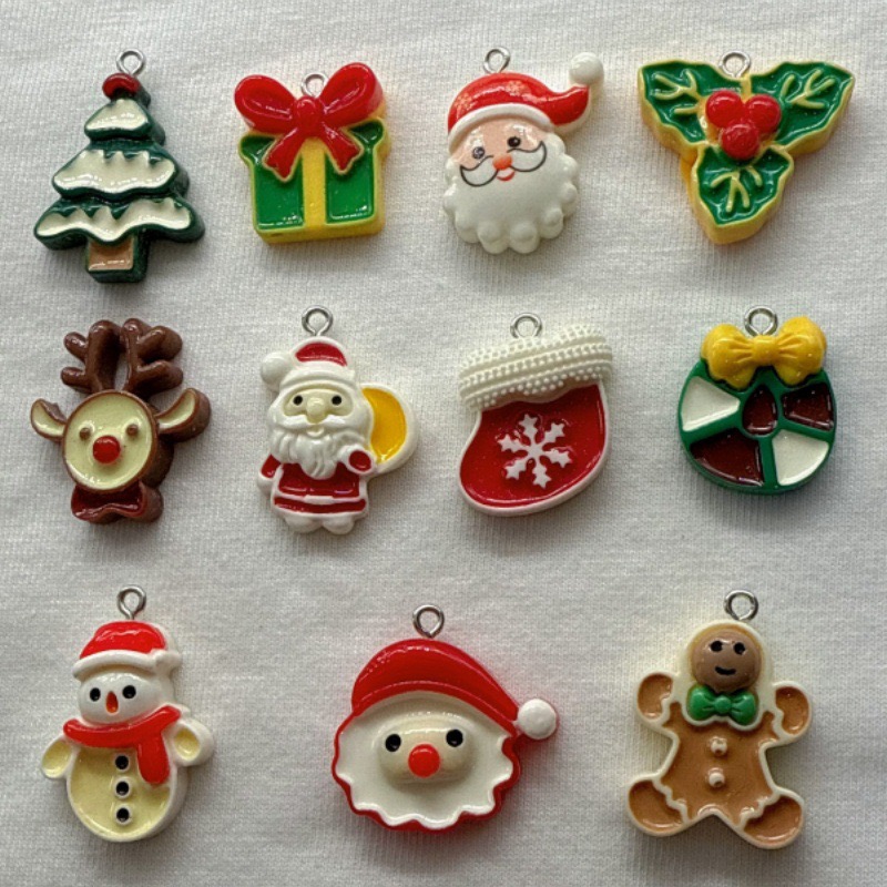 Jewelry Making Pendants - 10 szt. Świąteczne zawieszki z żywicy