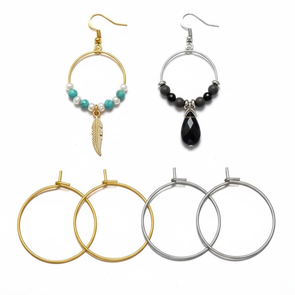 50 szt. Kolczyki koła ze stali – Jewelry Making Charms recenzja i cena