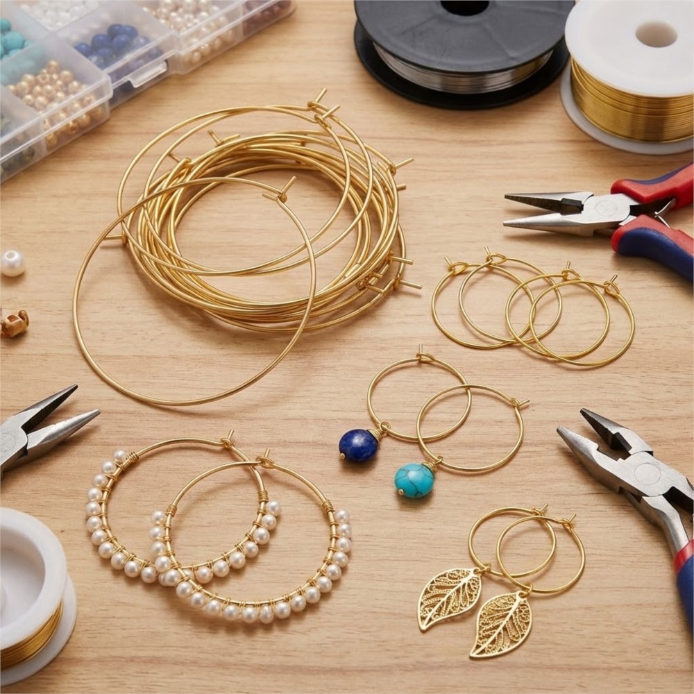 50 szt. Kolczyki koła ze stali – Jewelry Making Charms recenzja i cena