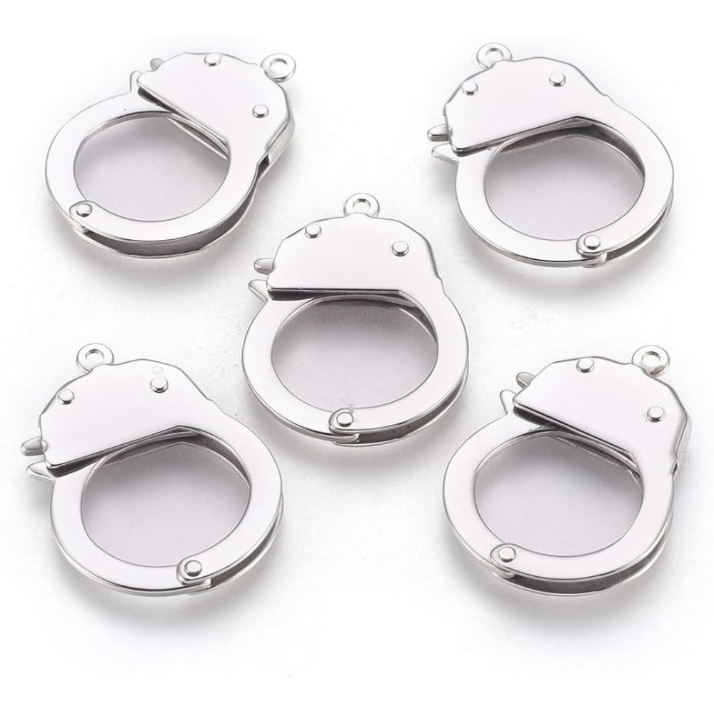 1 szt. Stalowe kajdanki z zapi – Jewelry Making Charms recenzja i cena