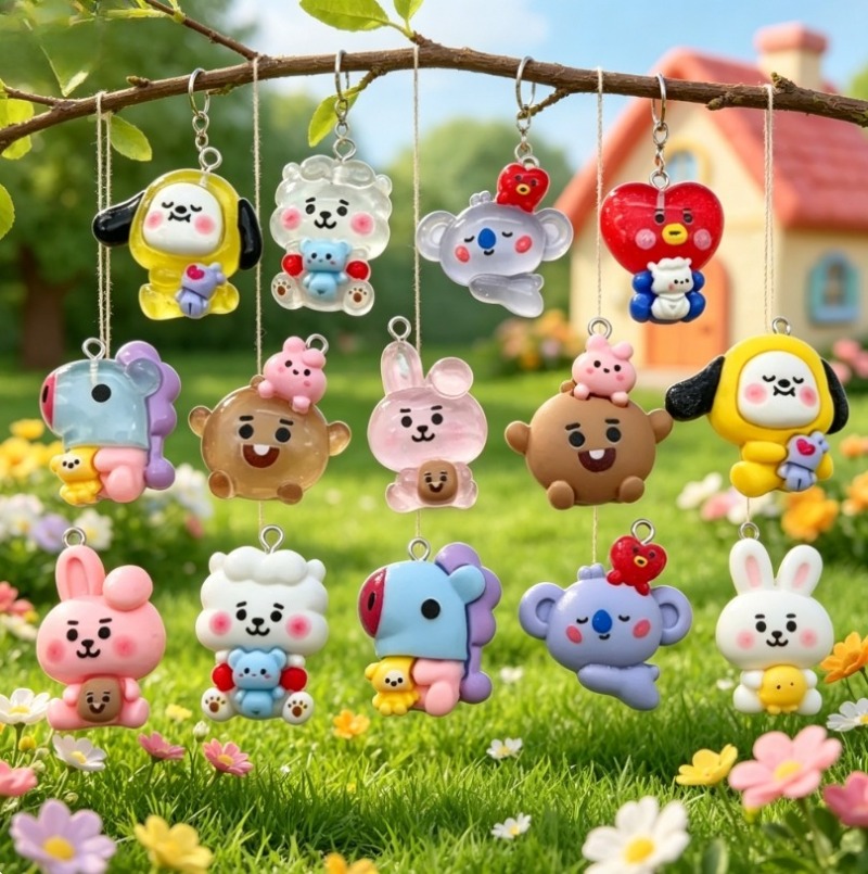 7 szt. BT21 Żywiczne Charmsy z – Jewelry Making Charms recenzja i cena